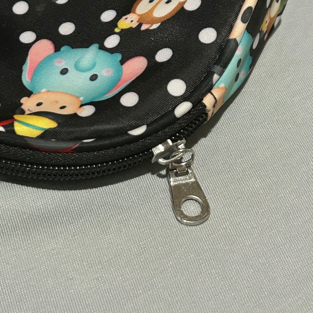 Disney Tsum Tsum London Soho Cosmetic Bag Black Polka Dot Travel Makeup - Picture 3 of 7